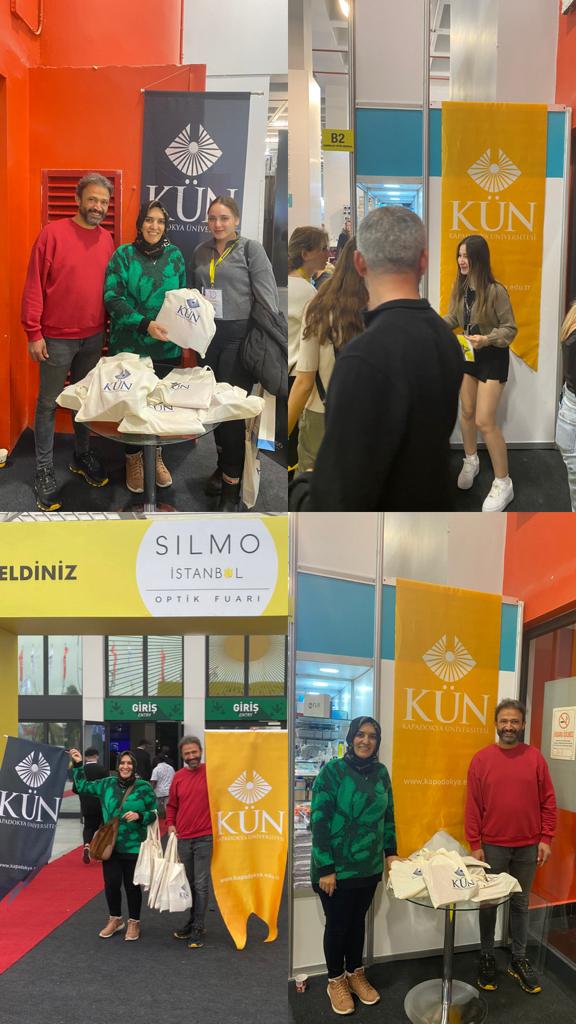 Optisyenlik Programı öğretim elemanlarımız Silmo-İstanbul Optik Fuarına Katıldı Yurtiçi ve yurt dışı birçok firmanın ortak olarak düzenlediği Silmo-İstanbul Optik Fuarı İstanbul Yeşilköy fuar merkezinde 23-26 Kasım 2023 tarihlerinde gerçekleştirildi.  Ülkemiz ve yurt dışında bulunan optik müesseselerinin sahipleri, yöneticileri, optisyenler, gözlükçüler, optik mağaza personelleri ve optisyenlik öğrencilerinin yoğun katılım gösterdiği fuara Kapadokya Üniversitesi Optisyenlik Programı öğretim elemanlarımız Öğr. Gör. Neslihan Sorgucu ve Optisyen Raşit Akar’da katılarak Kapadokya Üniversitesi Optisyenlik Programını tanıttılar.